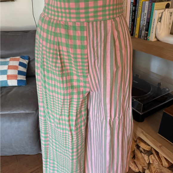 NWT Rujuta Sheth Taylor Pant Hudson Stripe Half Plaid sold out online wide leg - Picture 7 of 13